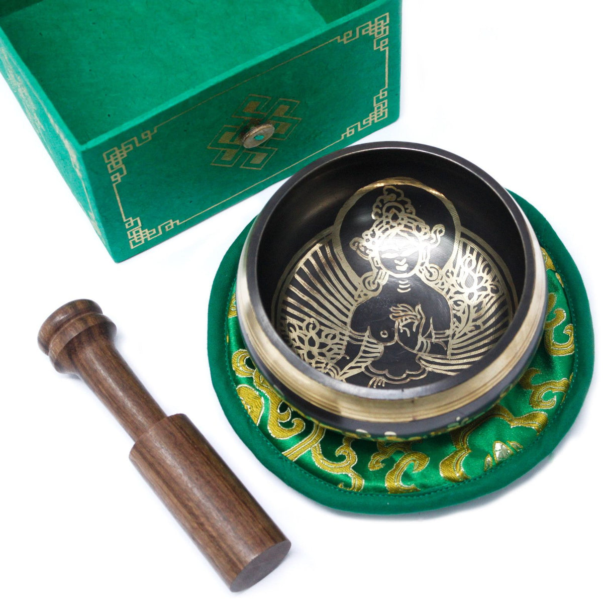 Klangschalen-Set – Grüne Tara – 10 cm