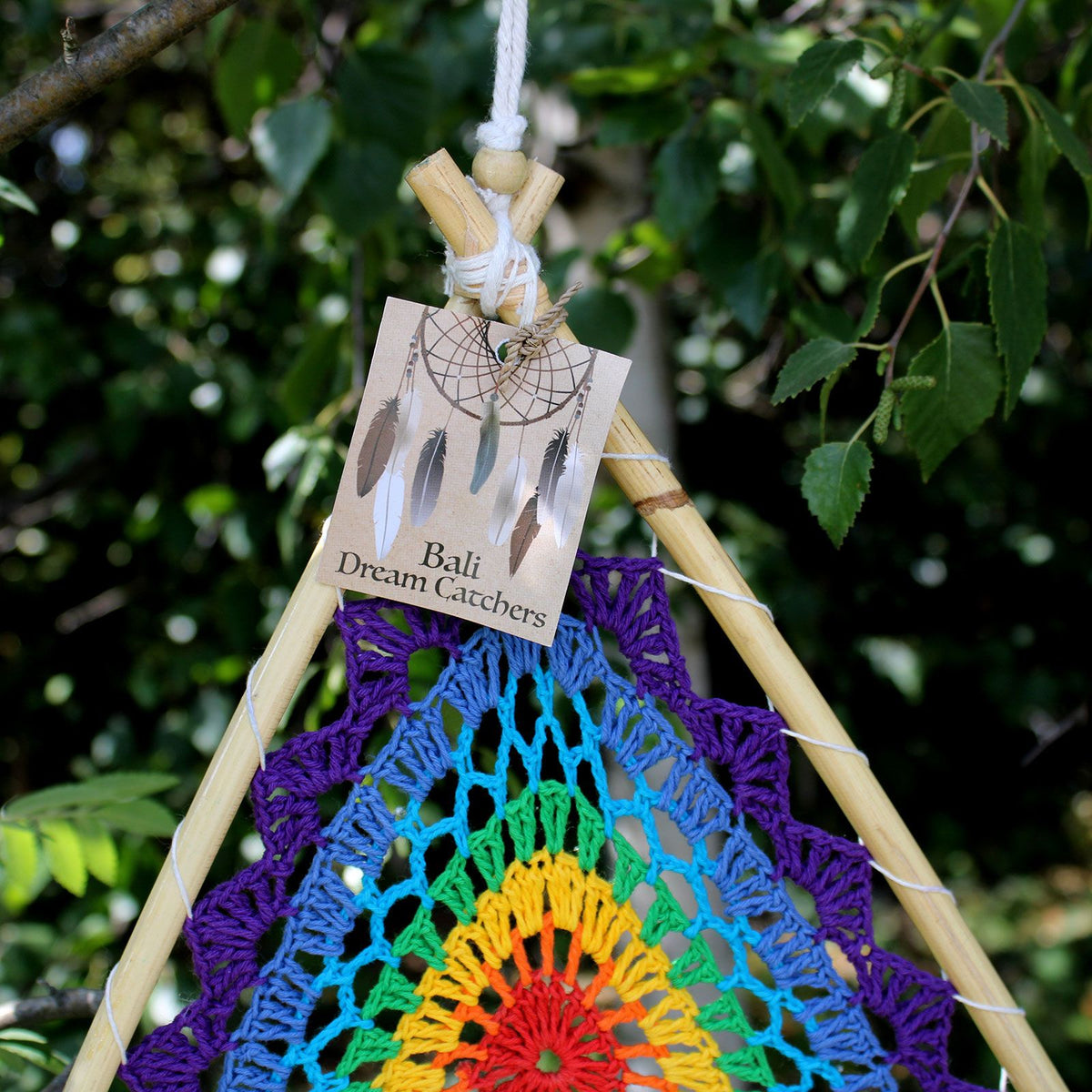 Bali-Traumfänger mittel – Pyramide – bunt