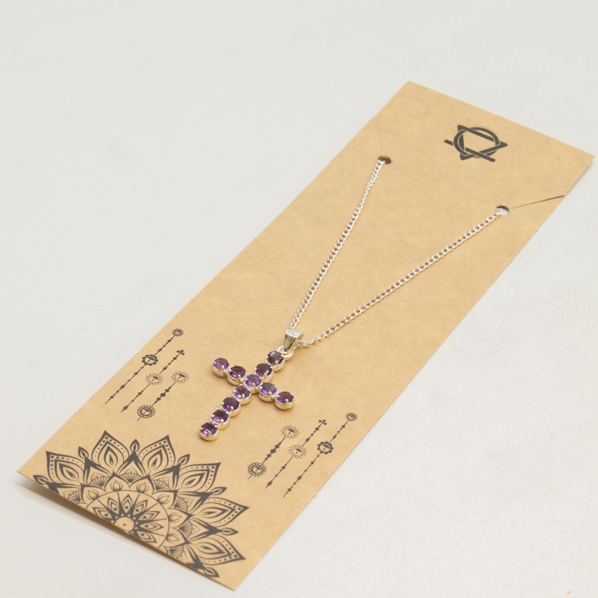 Anhänger – Devotional versilbert Kette – Amethyst-Kreuz