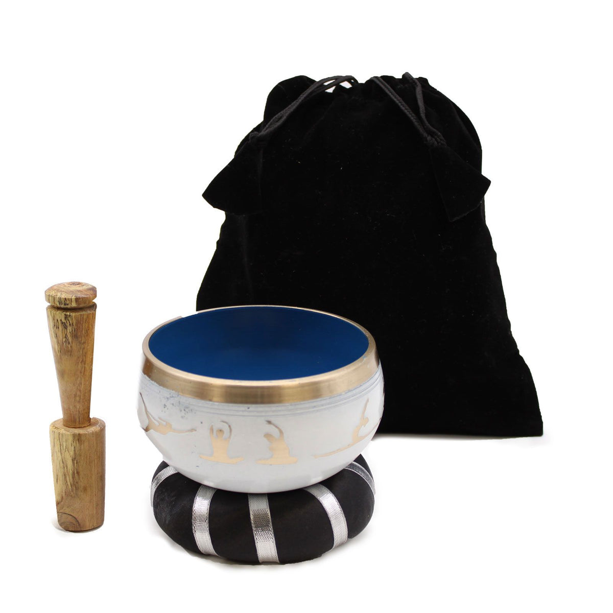 Klangschalen-Set – Yoga weiß/blau – 10,7 cm