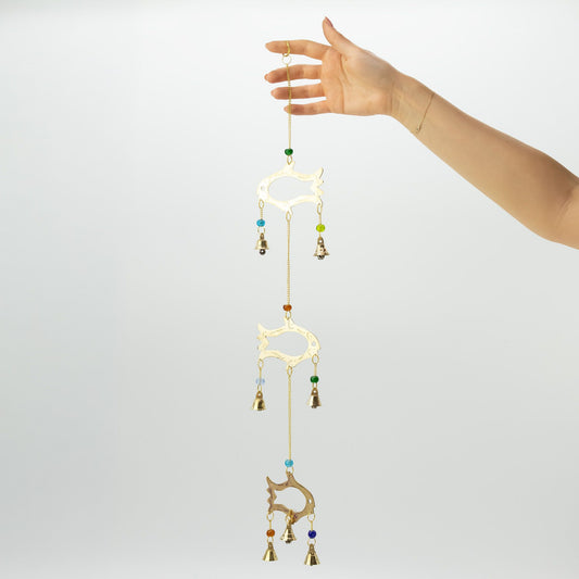 Glockenspiel – Messing Fisch – 7 Glocken – 54 cm