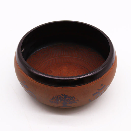 Klangschale – Erdpulver Om Buddha – 16 cm