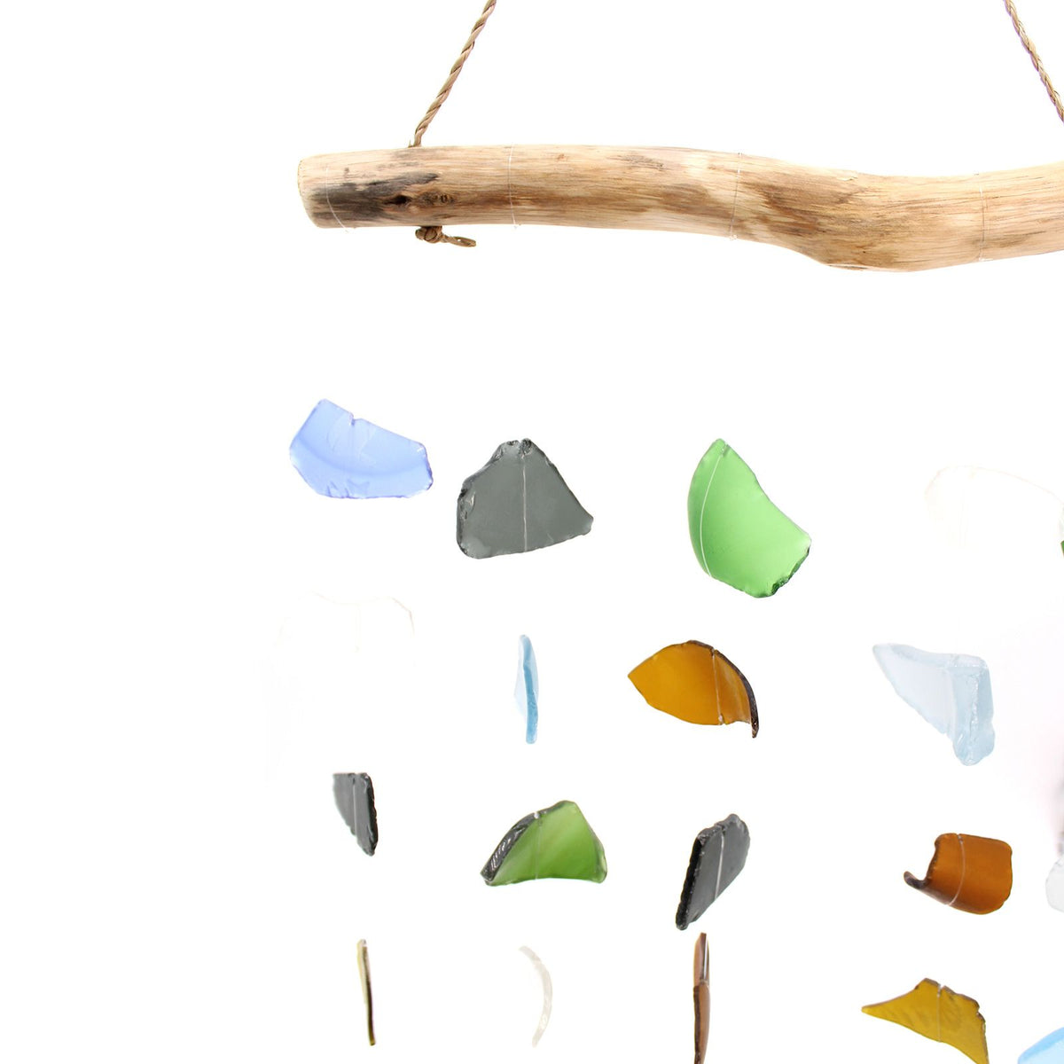 Windspiel aus Recyclingglas – bunt