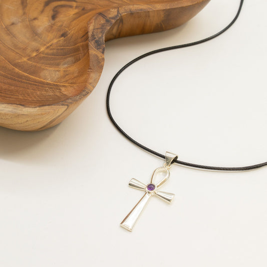 Anhänger – Devotional versilbert Kordel – Ankh