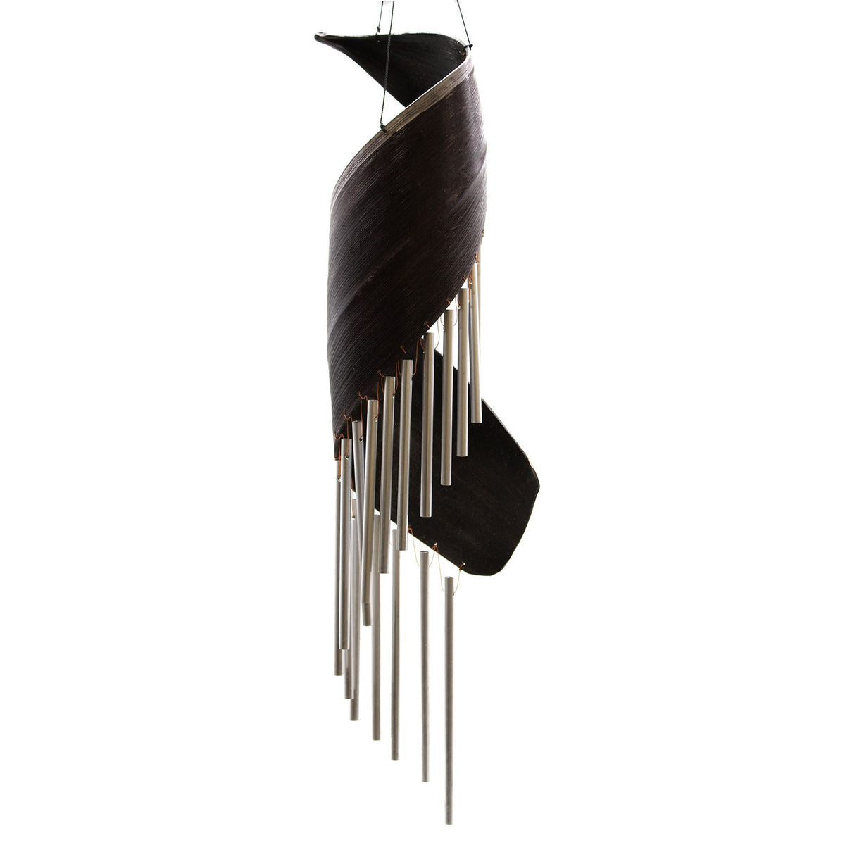 Windspiel aus Kokosblatt – Schokobraun