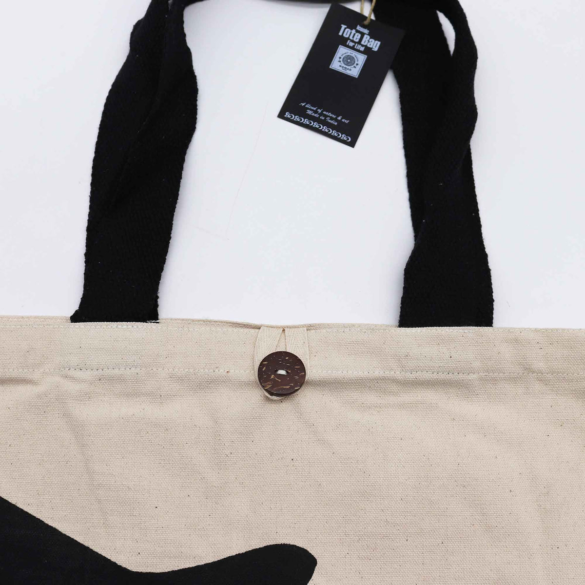 Einkaufstasche Baumwolle – Schwarze Katze – natur