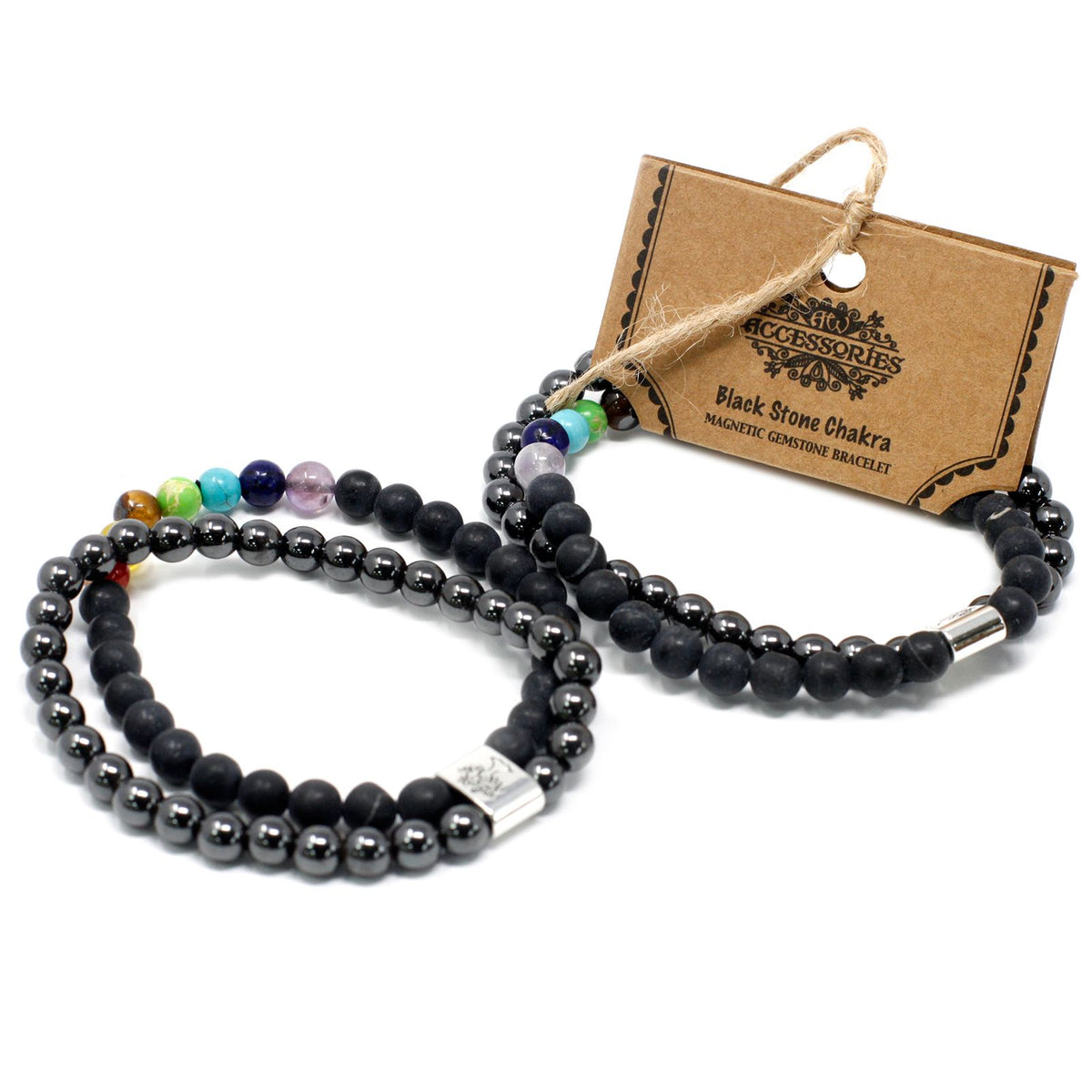 Armband – Magnet-Edelstein Chakra schwarz