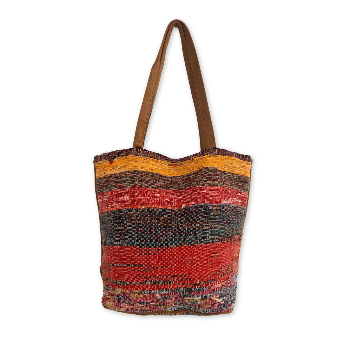 Recycling-Teppichtasche groß – Rosatöne