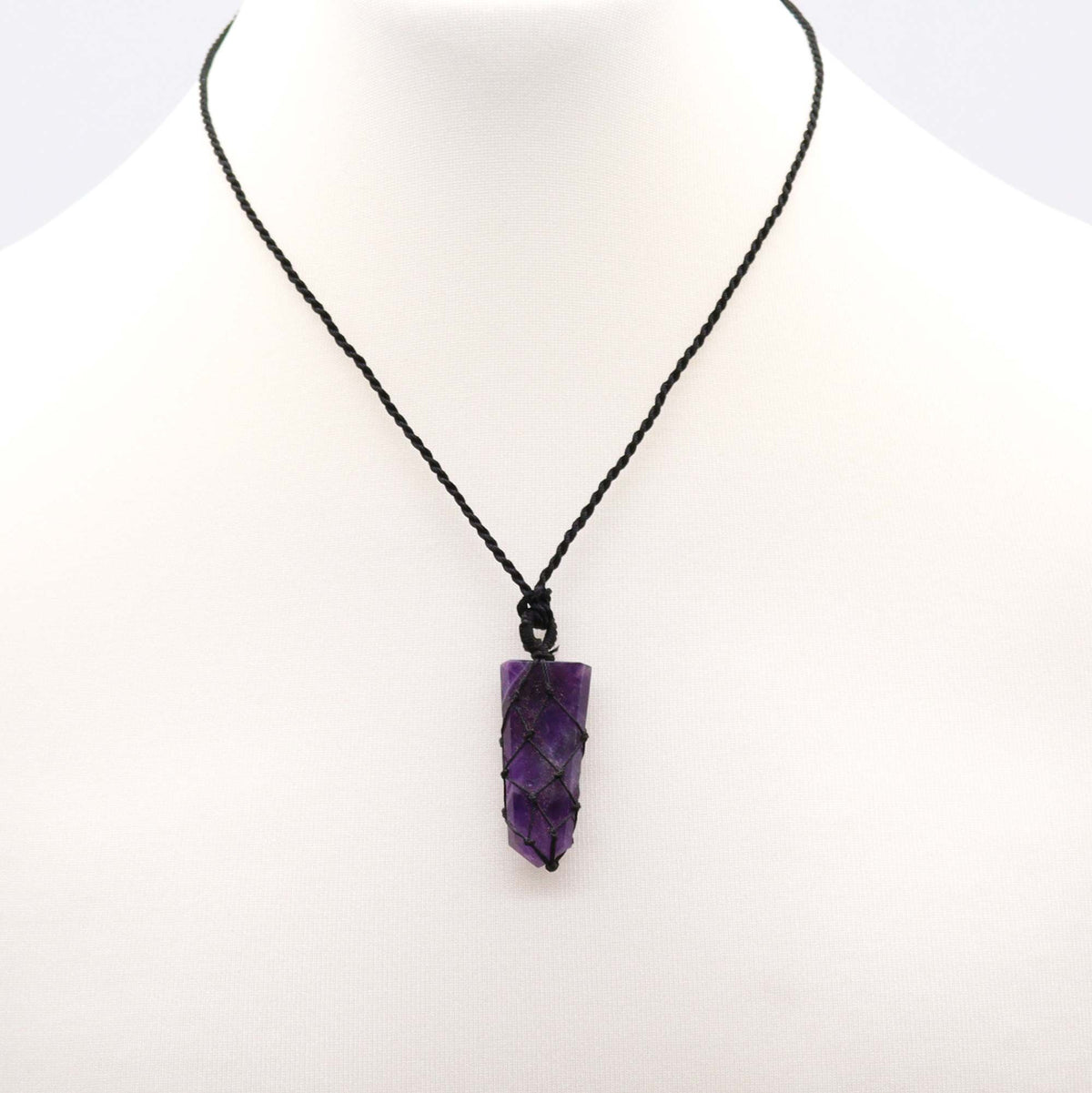 Anhänger – Edelstein Spitze geschnürt Amethyst