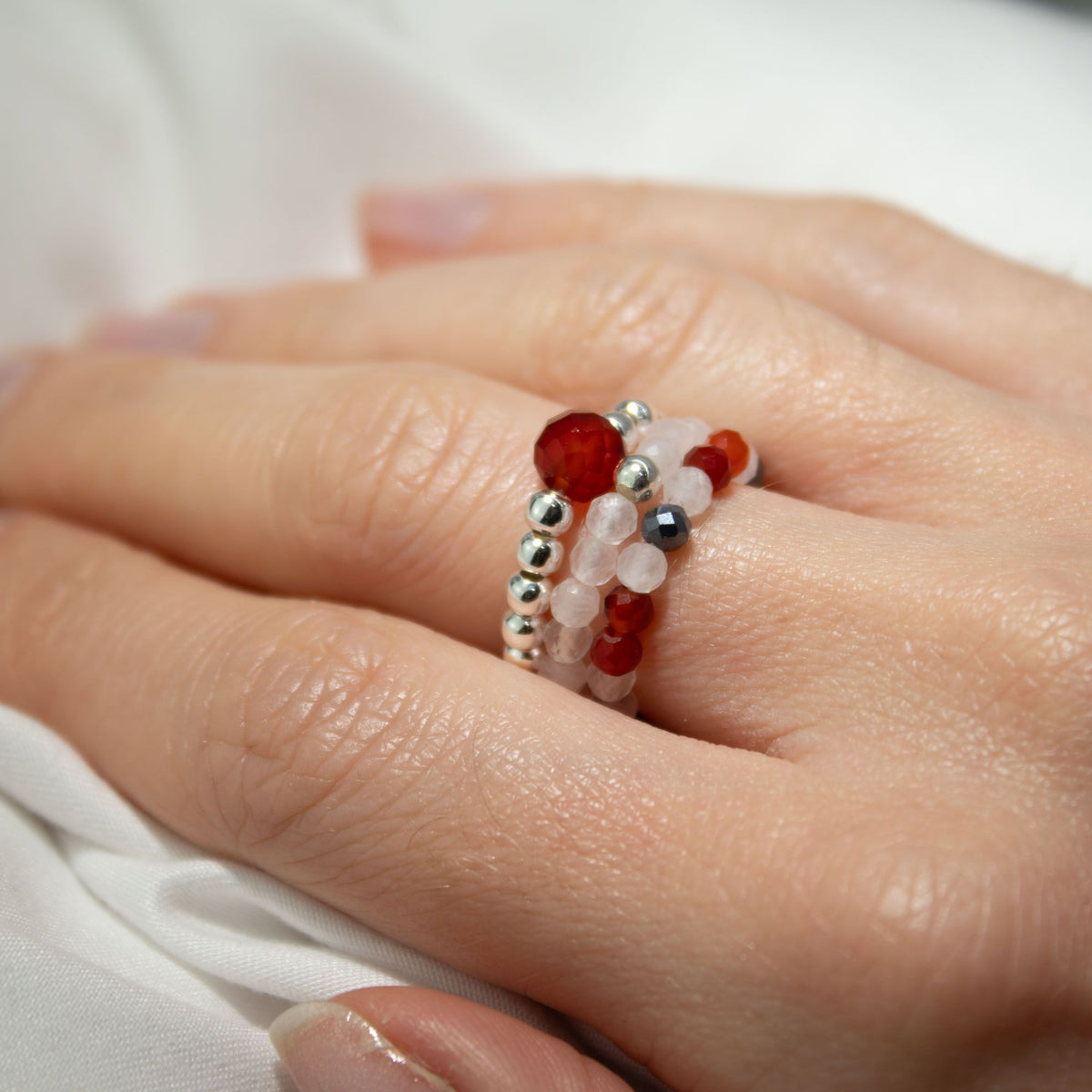 Ring-Set – Edelstein Nymph Spirit – Love & Flame
