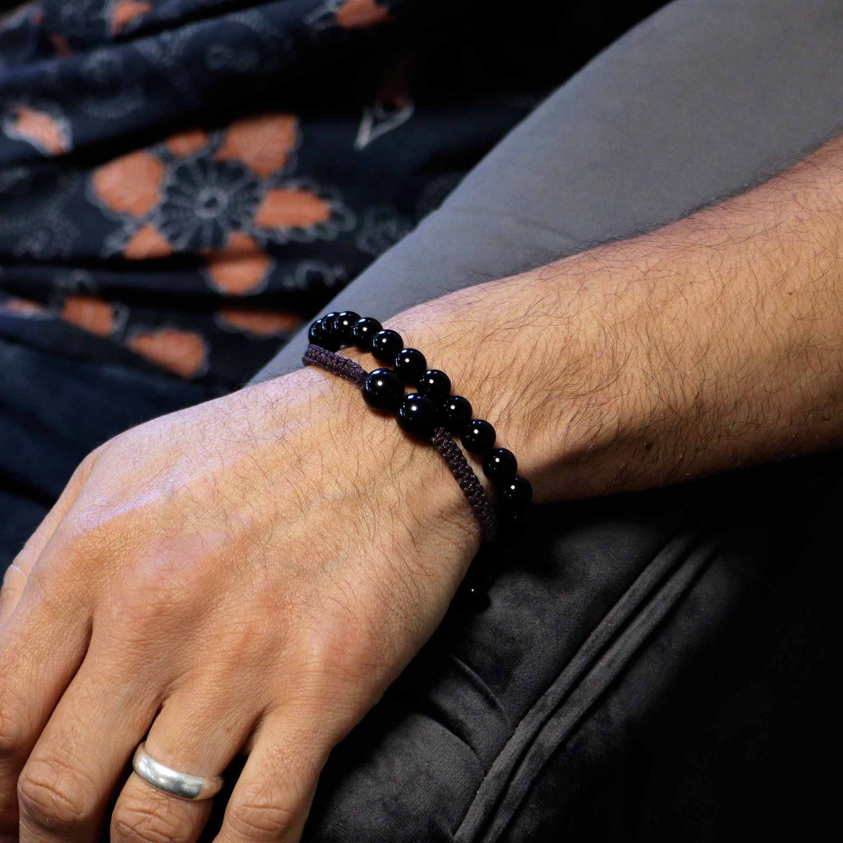 Armband – Edelstein Doppelkraft – Schwarzer Achat