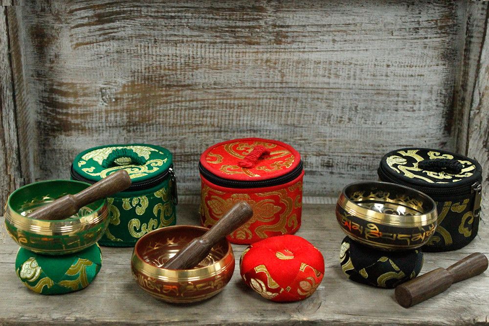 Klangschalen-Set – mini rot