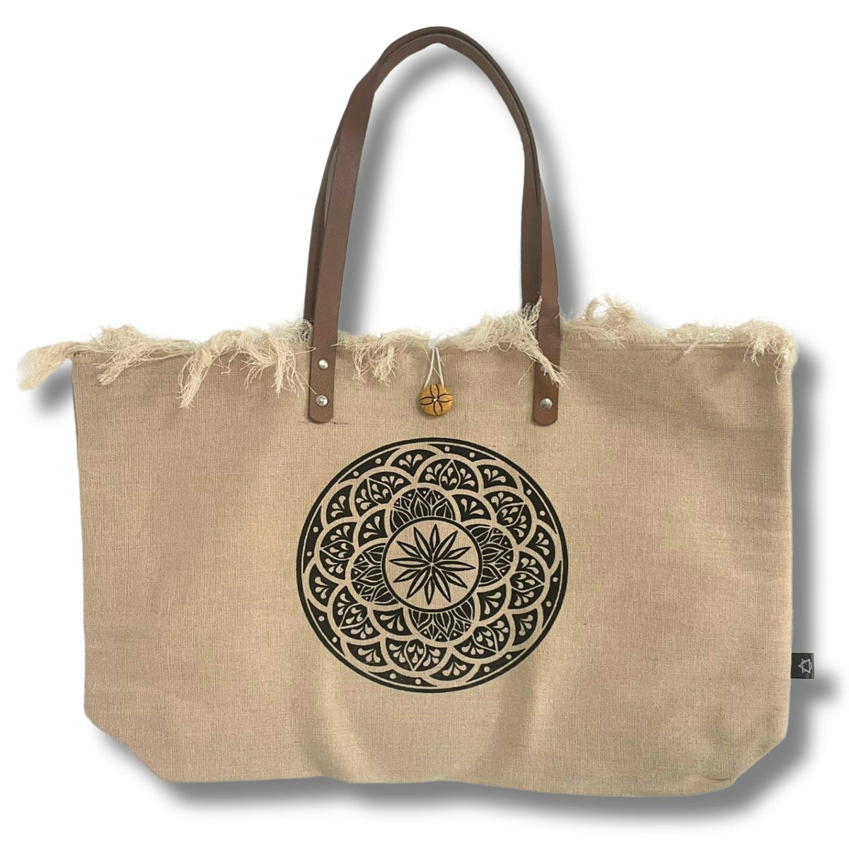 Tragetasche mit Ledergriff – Mandala