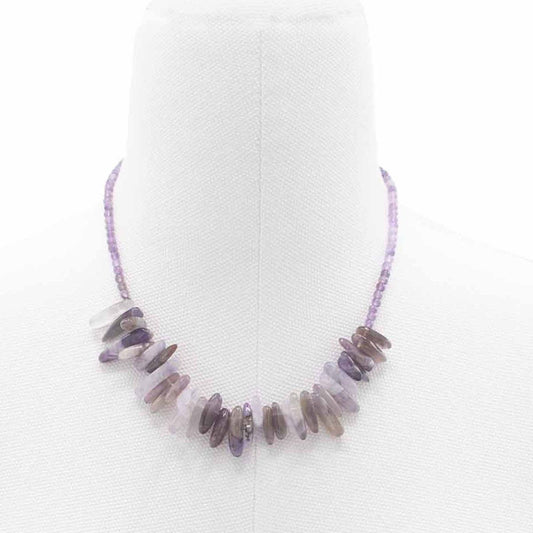 Halskette – Edelstein Langstein Amethyst