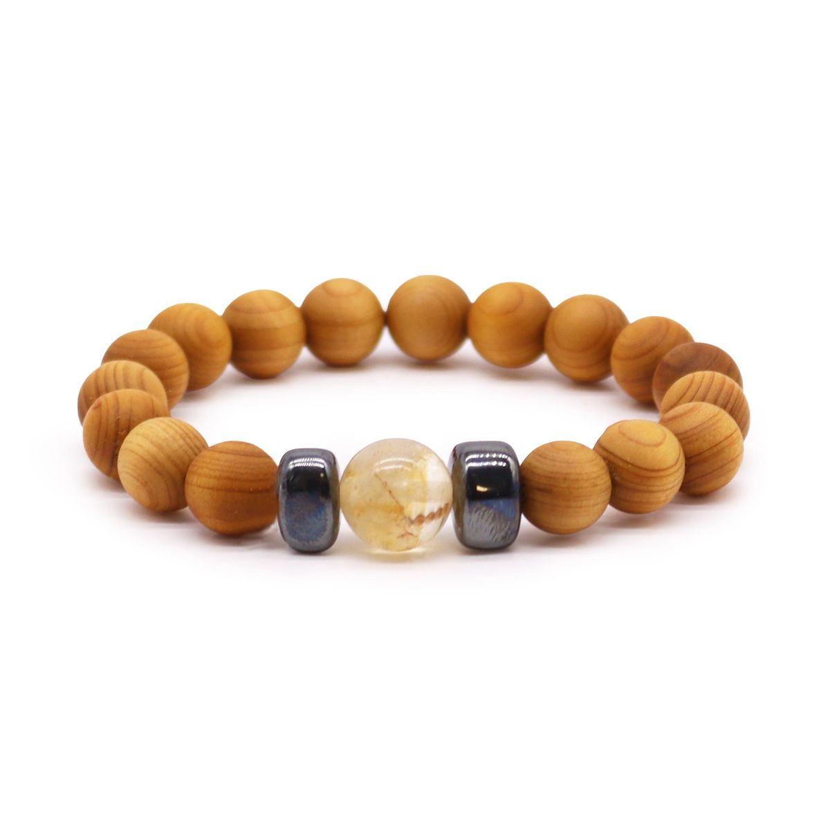 Armreif – Zedernholz Solarplexus Citrin