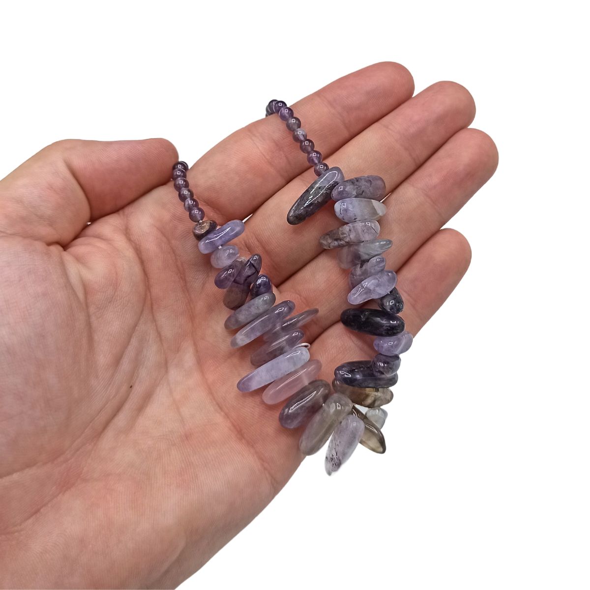 Halskette – Edelstein Langstein Amethyst