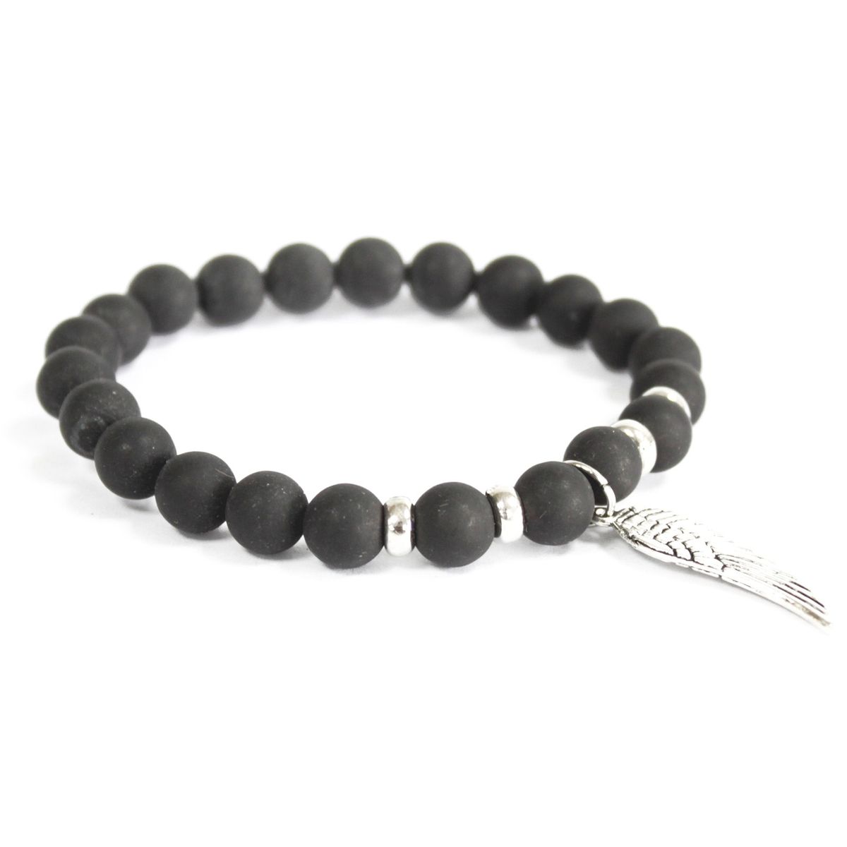 Armband – Boho Engelsflügel schwarzer Achat
