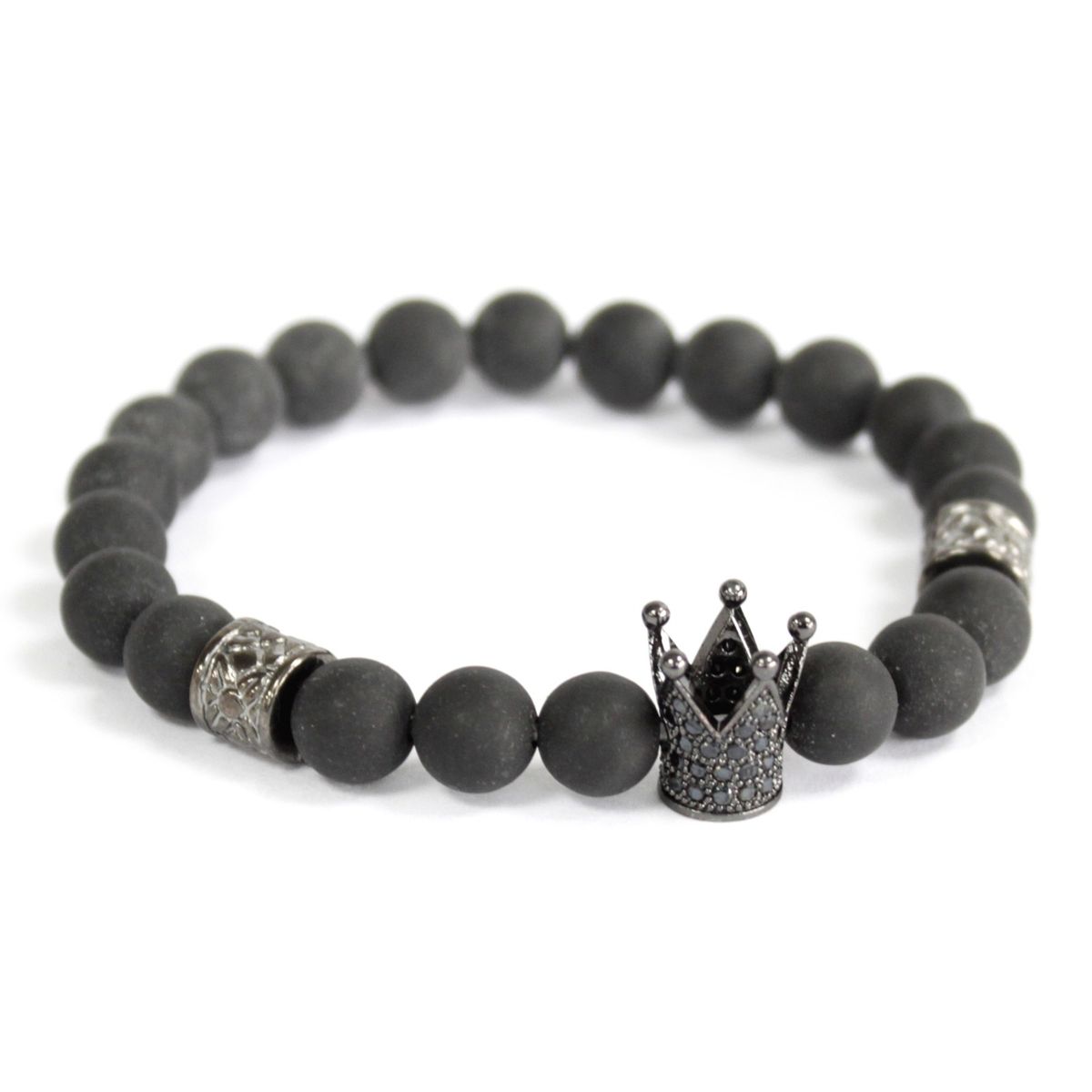 Armband – Boho Kristallkrone schwarzer Achat