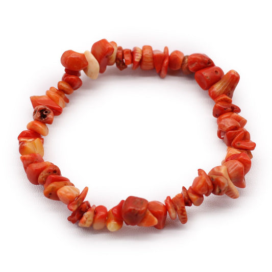 Armband – Edelsteinsplitter Coralit orange