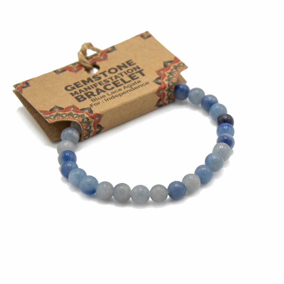 Armband – Manifestation blauer Spitzenachat Unabhängigkeit