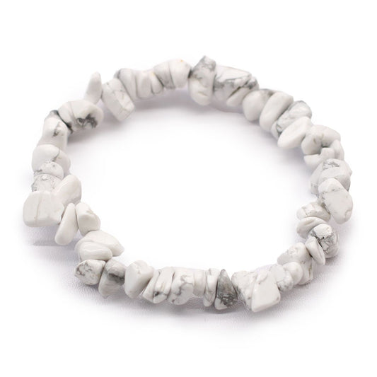 Armband – Edelsteinsplitter weißer Jaspis