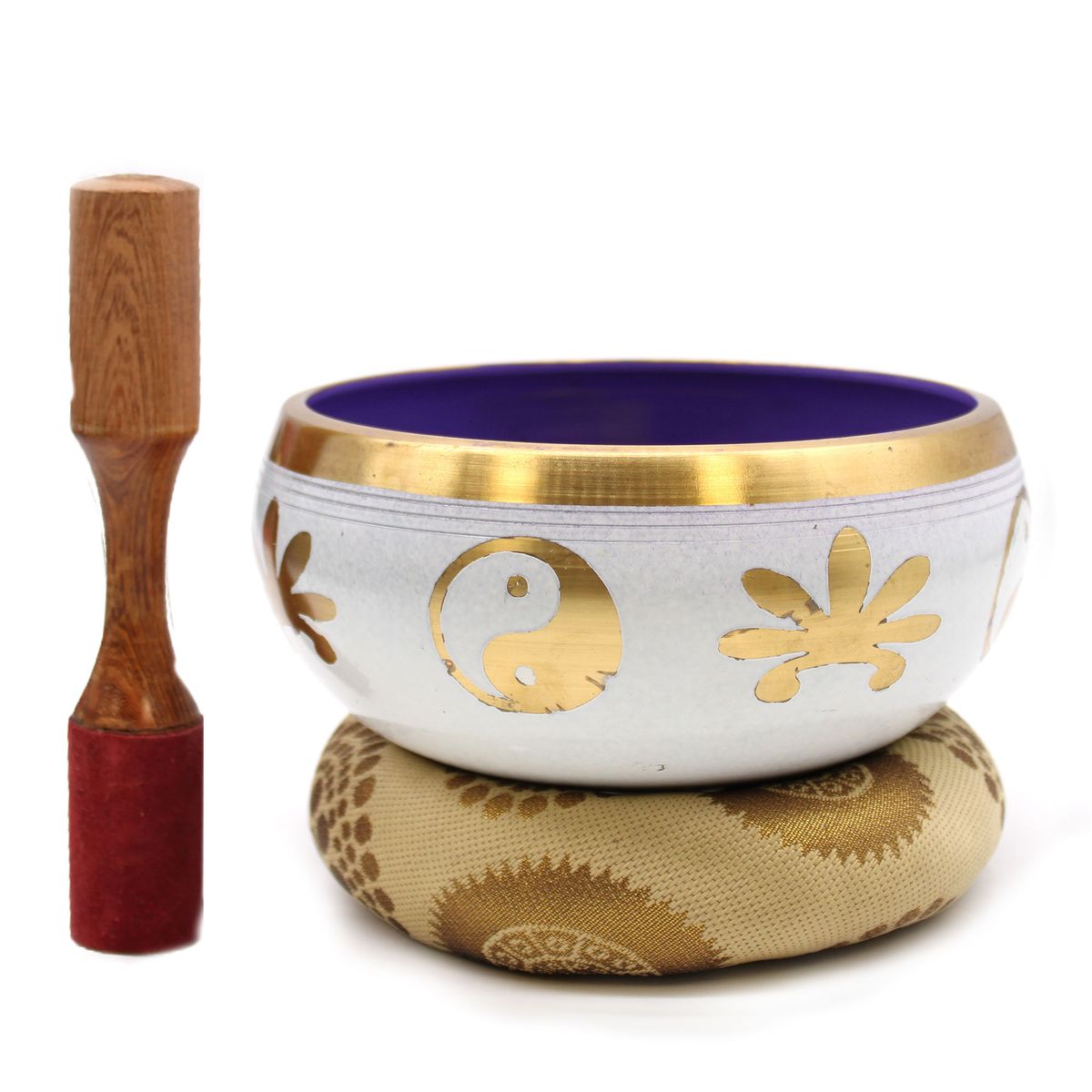 Klangschalen-Set – Yin & Yang weiß/lila – 14 cm