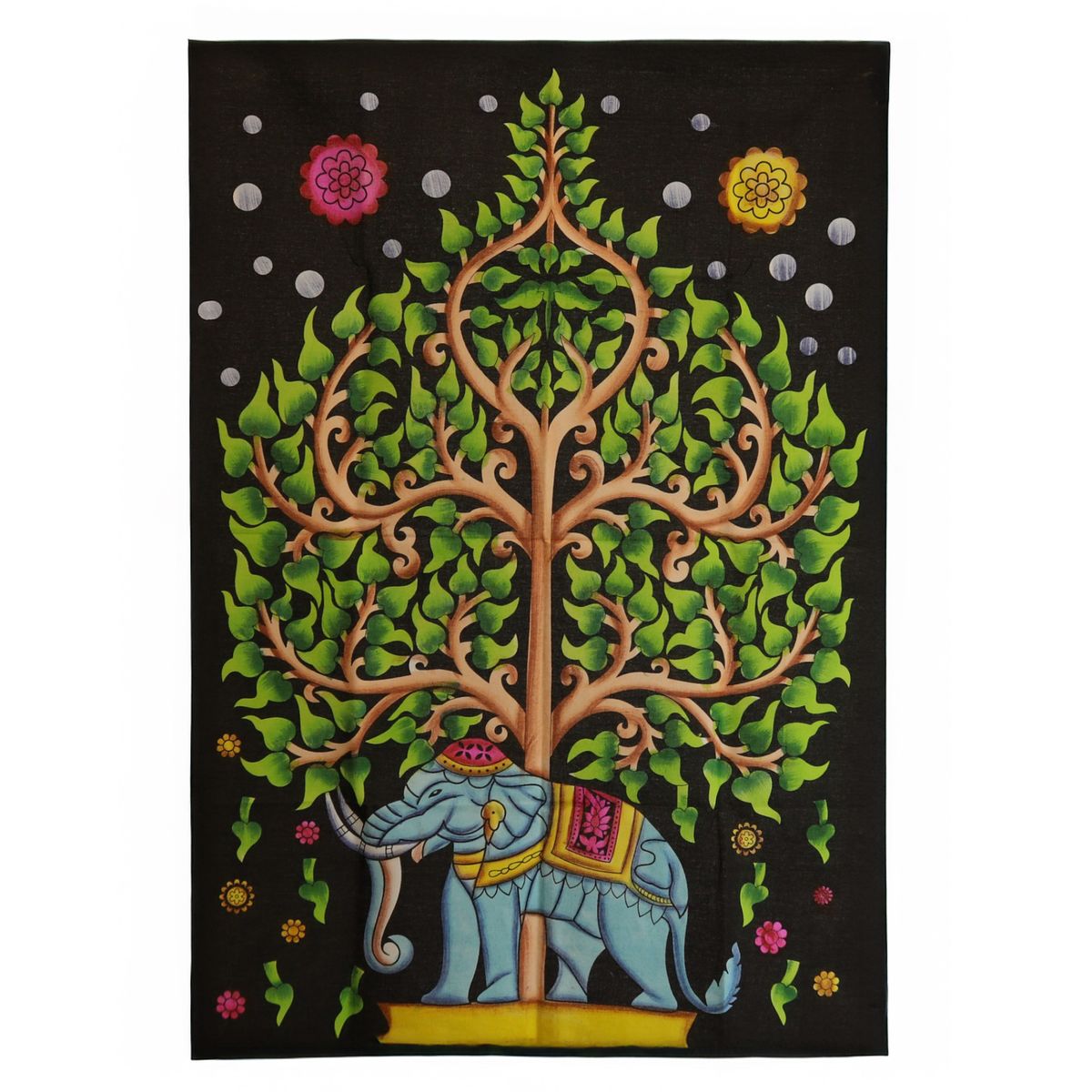 Wandtuch – Baumwolle Elefant & Lebensbaum – 70x110 cm