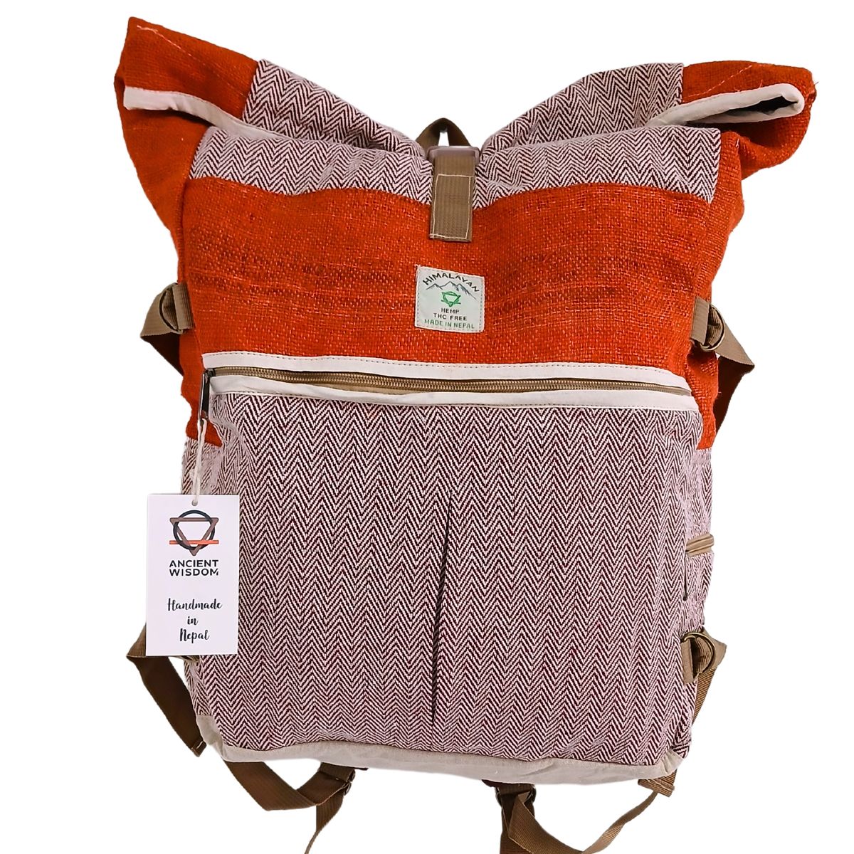 Rollrucksack – Hanf Trekking orange