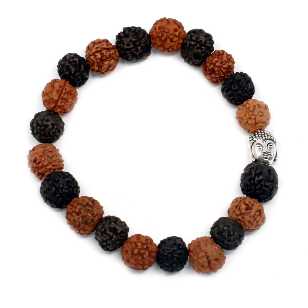 Armreif-Mala – Rudraksha Buddha gemischt