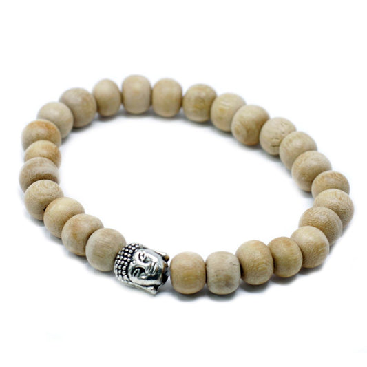 Armreif – Sandelholzperlen mit Buddha
