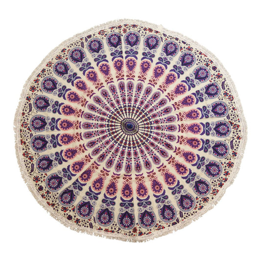 Wandtuch – Mandala rund pfauenlila – 130 cm