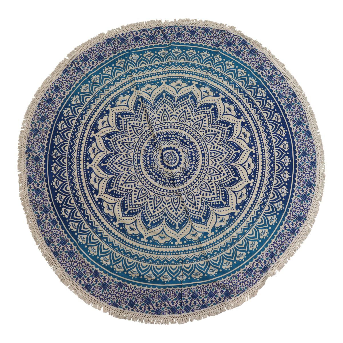 Wandtuch – Mandala rund klassisch blau – 130 cm