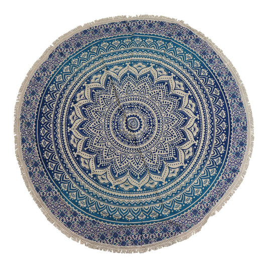 Wandtuch – Mandala rund klassisch blau – 130 cm