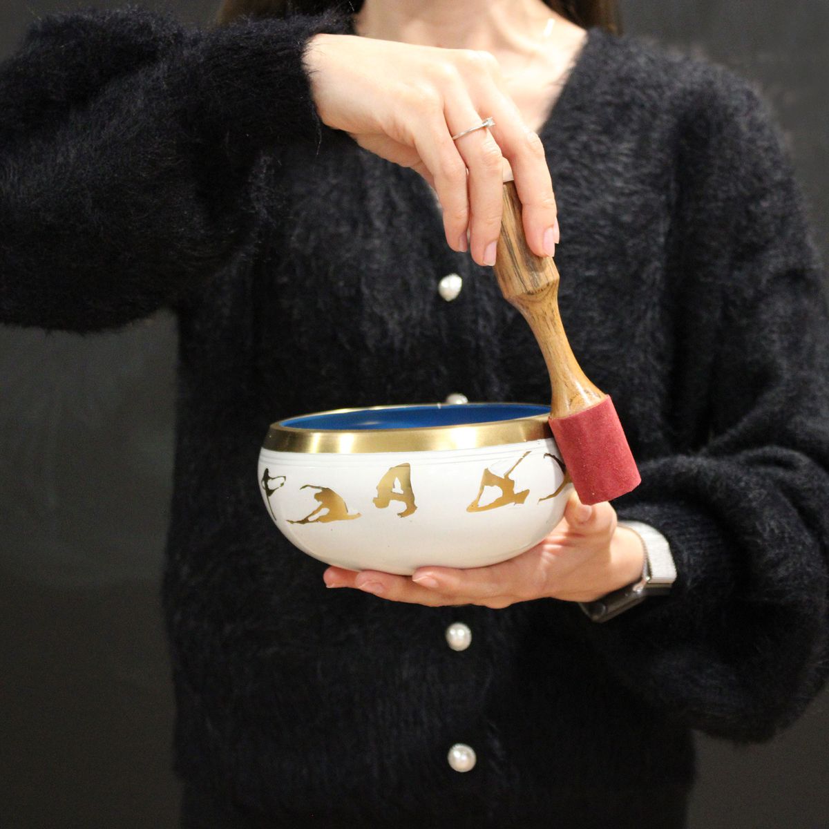 Klangschalen-Set – Yin & Yang weiß/lila – 14 cm
