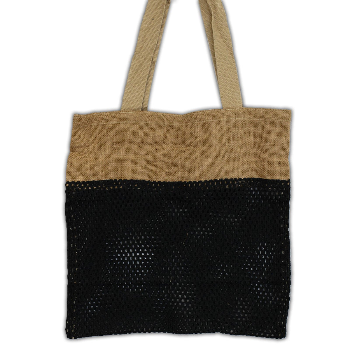 Netztasche – Jute & Baumwolle – schwarz