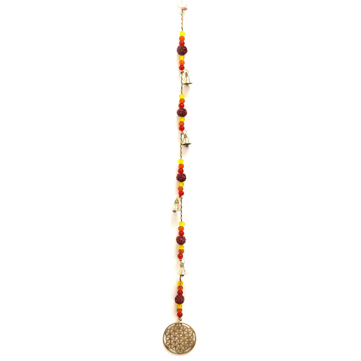 Glockenspiel – Messing Blume des Lebens mit Rudraksha – 63 cm