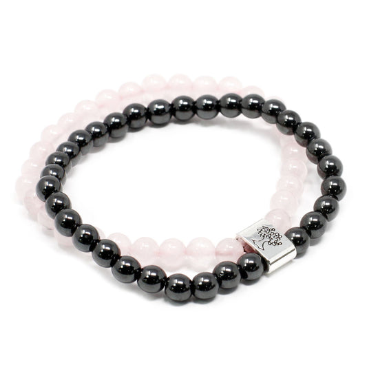 Armband – Magnet-Edelstein Rosenquarz