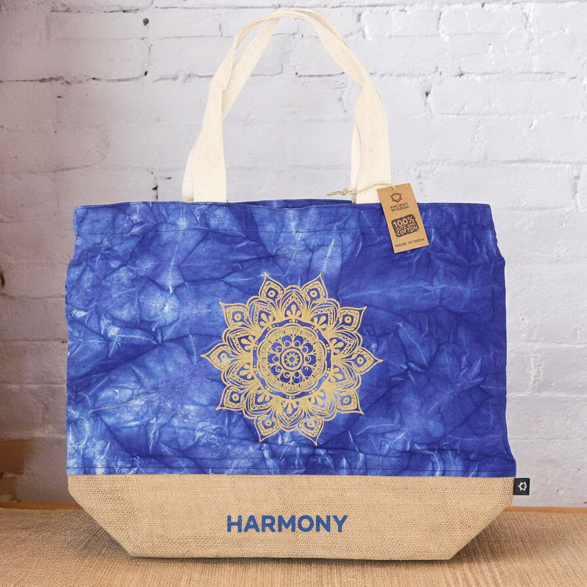 Stonewash-Rucksack – Mandala – blau
