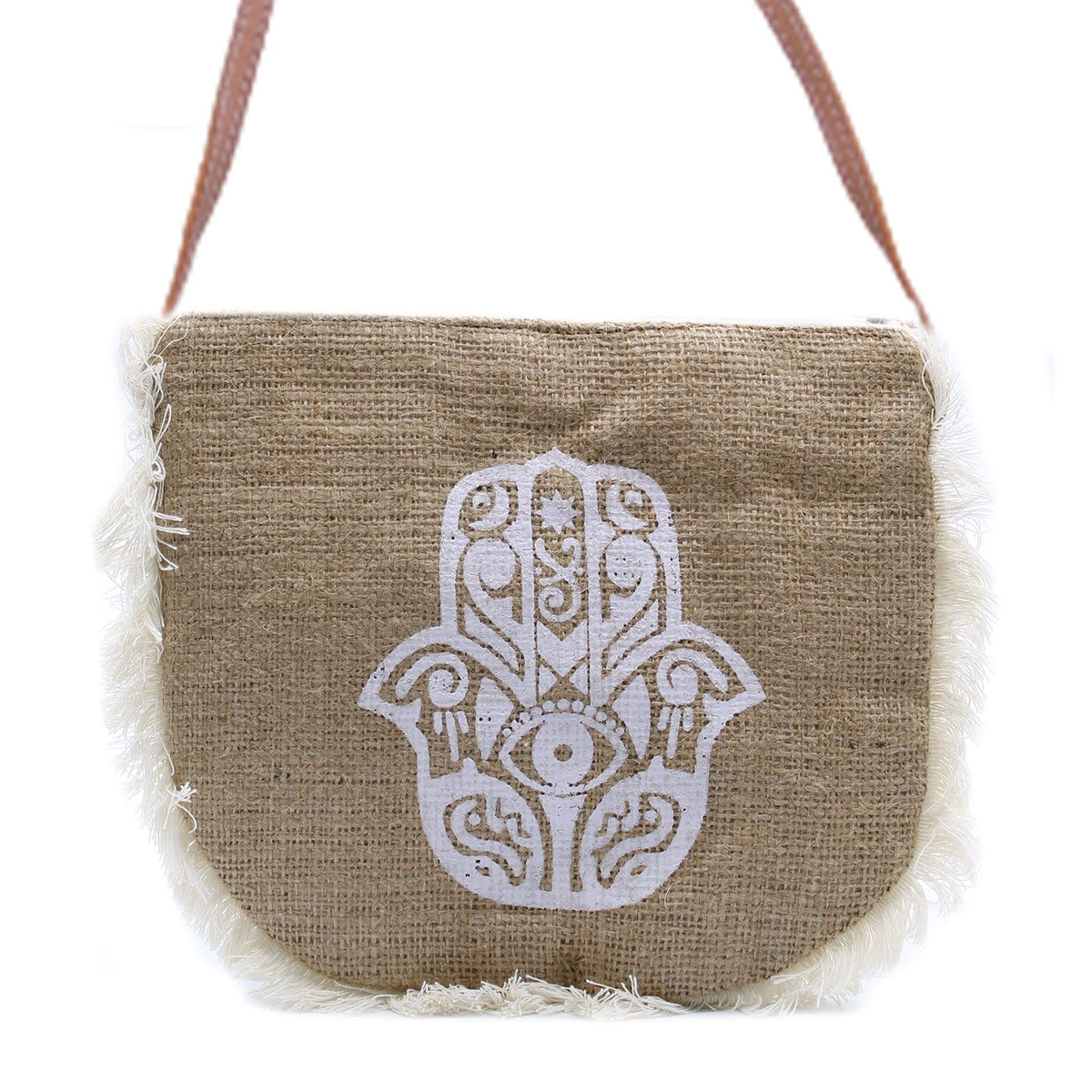 Fransentasche – Hamsa bedruckt