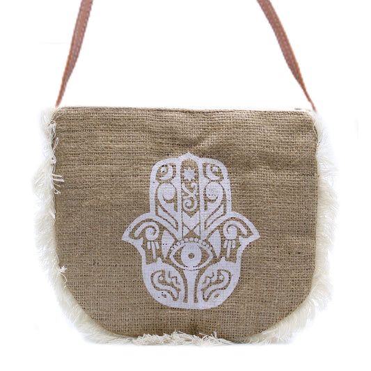 Fransentasche – Hamsa bedruckt