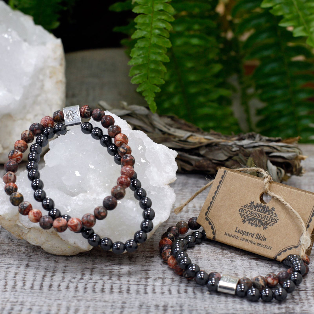 Armband – Magnet-Edelstein Leopardenfell-Jaspis