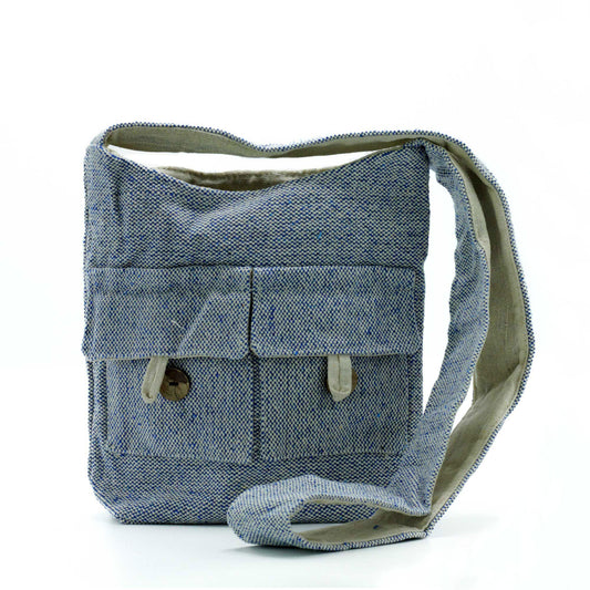 Tasche Naturtöne mit 2 Fächern – Denim – mittel