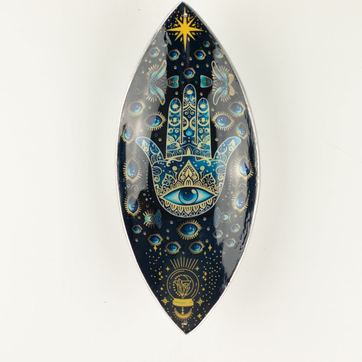 Räucherschale – Aluminium emailliert Blaue Hamsa