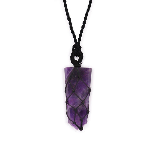 Anhänger – Edelstein Spitze geschnürt Amethyst