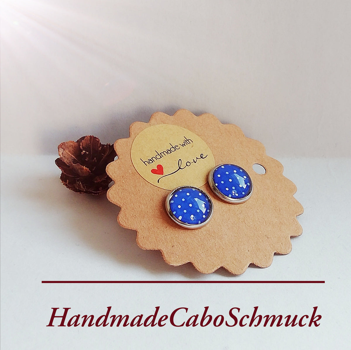Ohrringe „Blau Dots“ – 12 mm