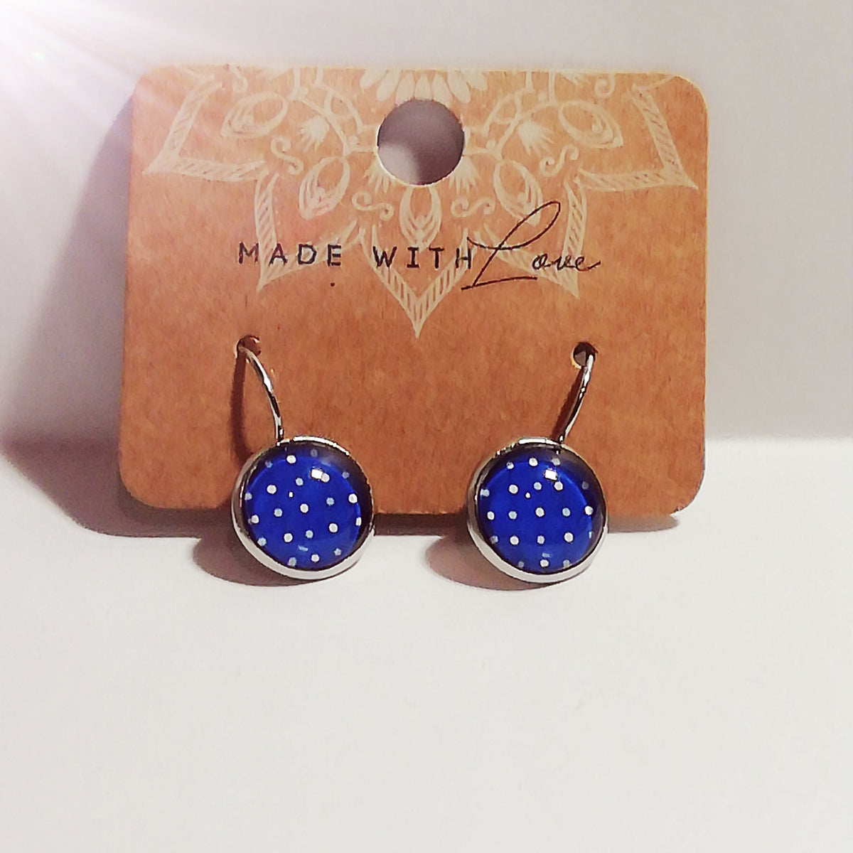 Ohrringe „Blau Dots“ – 12 mm