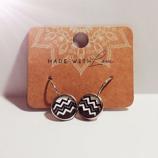 Ohrringe „Schwarz Weiß Zweifarbig“ – 12 mm