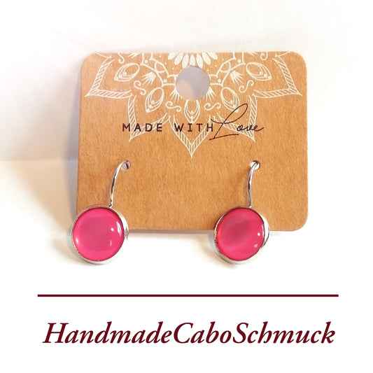 Ohrringe „Mondstein Pink“ – 12 mm