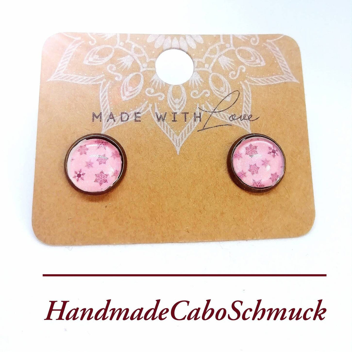 Ohrringe „Schneeflocken Rosa Schwarz“