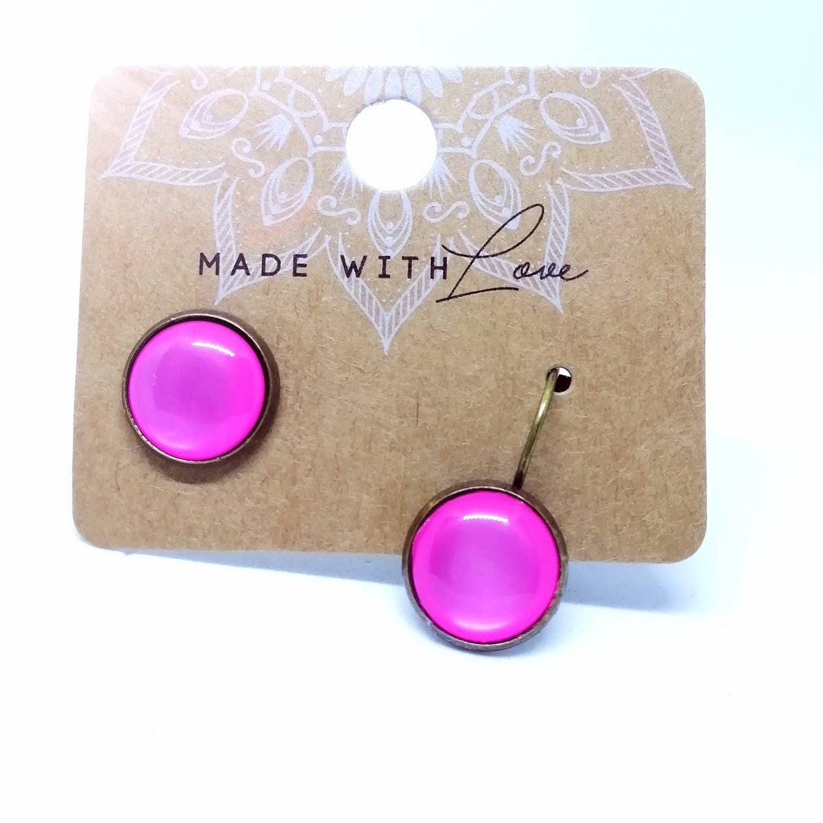 Ohrringe „Mondstein Pink“ – 12 mm